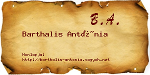 Barthalis Antónia névjegykártya